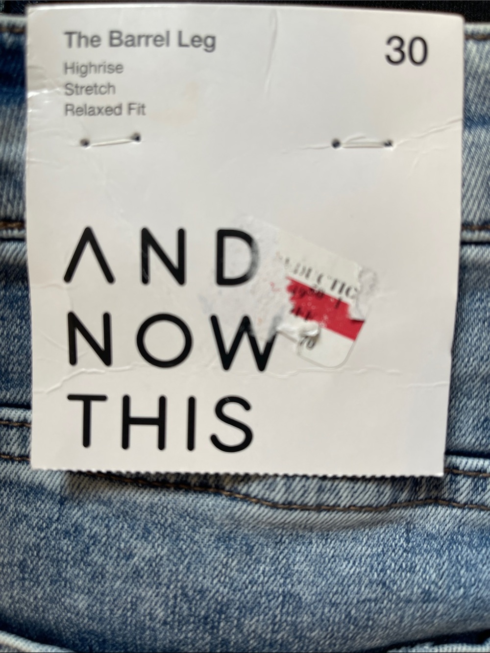 And Now This High-Rise Barrel Leg Jeans - Light Blue Stretch Fit